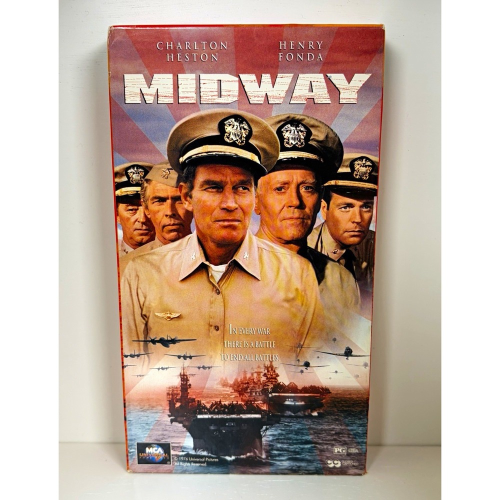 Midway VHS Hi-Fi Full Screen NTSC (1976) PG MCA Universal Heston Fonda